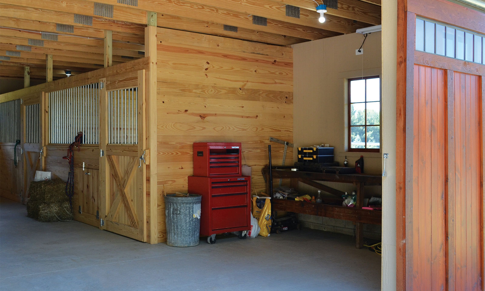 Animal Shed Custom Barn Interior - JDM Outdoors