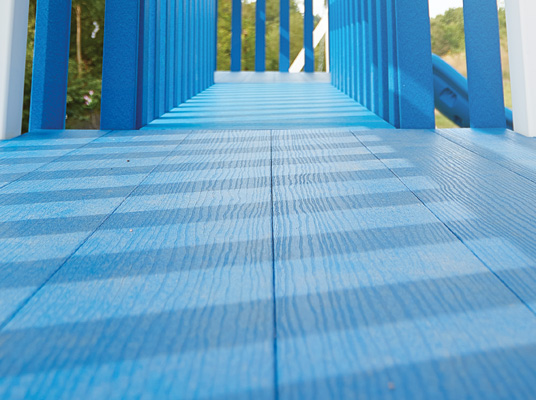 Textured deck tread helps prevent slipping and keeps kiddos safe!