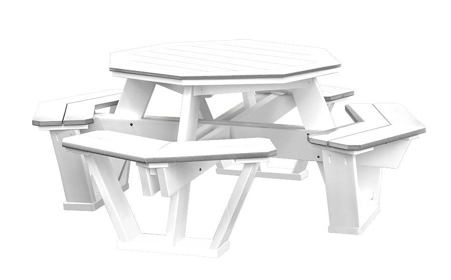 Octagon Picnic Table with Attached Benches Image
